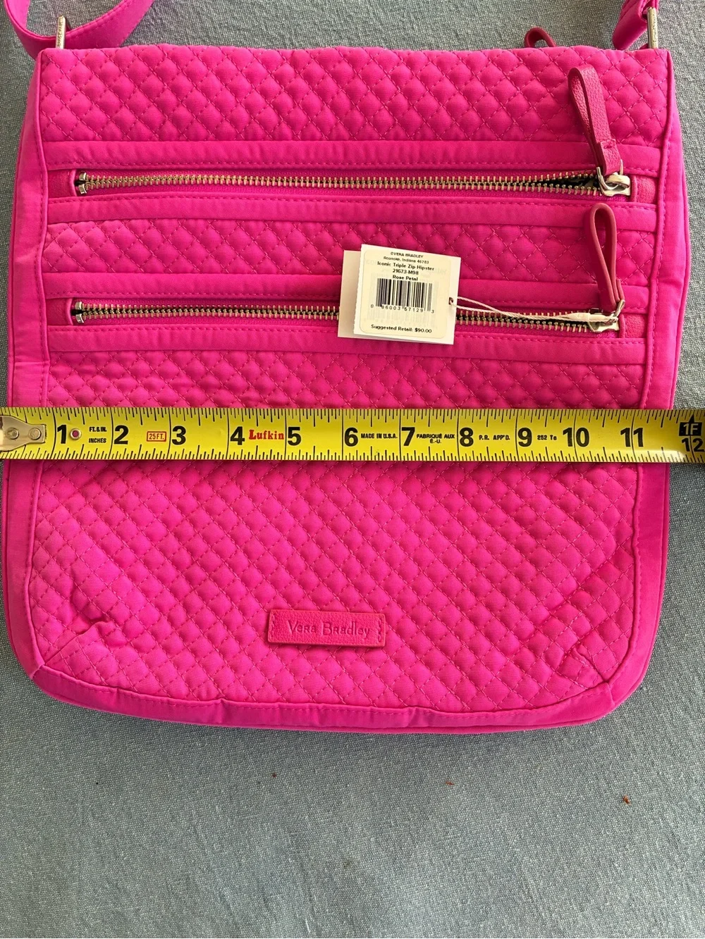 Vera Bradley Quilted Crossbody Bag in Hot Pink